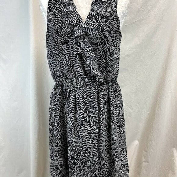 AB Studio Large Black & White Pattern Career Dress - Picture 3 of 8